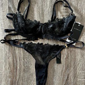 Bluebella Celeste Lacy Bra & Thong Set